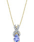 ფოტო #1 პროდუქტის Tanzanite (3/4 ct. t.w.) & Diamond (1/10 ct. t.w.) 18" Pendant Necklace in 14k Gold
