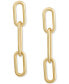 ფოტო #3 პროდუქტის Oval Triple Link Chain Drop Earrings in 10k Gold