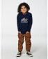 ფოტო #2 პროდუქტის Big Boys T-Shirt With Print Navy