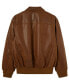 Фото #1 товара Men A-2 Distressed Leather Flight Bomber Jacket