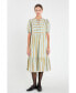 ფოტო #3 პროდუქტის Women's Striped Blouson Midi Dress