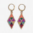 INK + ALLOY Carmen Mini Gold Hoop Diamond Pattern Beaded Drop Earrings