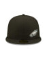 Фото #3 товара Men's Black Philadelphia Eagles Flawless 59FIFTY Fitted Hat