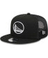 ფოტო #1 პროდუქტის Men's Black Golden State Warriors Evergreen 9FIFTY Trucker Snapback Hat