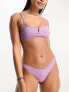 Фото #1 товара New Look glitter scoop bikini top in lilac
