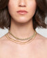 Gold Adjustable Valentina, Herringbone and 8mm Crystal Curb Chain Necklace Set