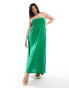 Фото #1 товара Esmee Curve ruched maxi beach dress in green