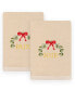 Фото #1 товара Christmas Mistletoe Paix Joie Embroidered Luxury 100% Turkish Cotton Hand Towels, 2 Piece Set