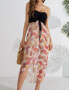 Фото #8 товара Uranus Women's Floral Print Off Shoulder Chiffon Beach Dress, Summer Dress, Swimwear Dress, Beach Poncho, Pareos