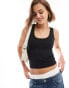 Фото #1 товара Cotton On tank top with ruching in black