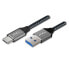 Фото #1 товара MCL Samar MCL MC1D99A003C0532 - 2 m - USB C - USB A - USB 3.2 Gen 1 (3.1 Gen 1) - 5000 Mbit/s - Black - Grey