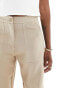 Vero Moda Tall contrast stitch chino trousers in beige Бежевый, S - EU 34 - фото #4