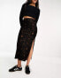 Фото #6 товара Free People velvet burnout midi skirt in black