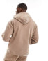 ASOS DESIGN hoodie in washed brown