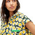 Women's Nylon Packable Yellow Poppy Short Sleeve Hooded Vest - DVF XS