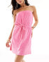 Фото #1 товара ASOS DESIGN towelling bandeau mini beach dress in pink