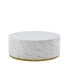 Faux Marble Coffee Tables For Living Room, 35.4 3" Accent Tea Tables With Gold Metal Base