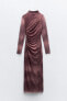 Платье из полупрозрачной ткани с драпировкой ZARA