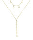 Ariella Glass Crystal Layered Lariat Women's Necklace Set