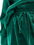 Фото #3 товара Flounce London Plus satin floaty trousers in emerald green co ord