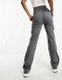 ASOS DESIGN Tall slim cargo with pockets in grey