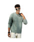 Фото #1 товара Men's Sage Green Textured Knit Pullover Sweater