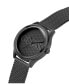 ფოტო #5 პროდუქტის Men's Analog Black Stainless Steel Mesh Watch, 44mm