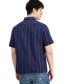 Men's Boxi Textured Stripe Short-Sleeve Button-Down Shirt