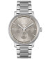 ფოტო #1 პროდუქტის Men's Contender Quartz Multifunction Silver-Tone Stainless Steel Watch 44mm