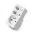 Фото #1 товара Triple splitter for AC 230V mains socket - 2 flat, 1 round