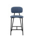 Rococo Faux Leather and Metal Counter Height Bar Stool