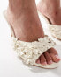 Фото #2 товара Public Desire Sable Wide Fit heeled mules with applique flowers in cream