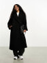 Фото #4 товара Miss Selfridge Petite belted wrap maxi coat in black