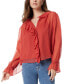 Фото #1 товара Women's Ruffle-Trim Button-Front Blouse