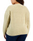 Фото #2 товара Plus Size Metallic Open-Stitch Argyle Sweater