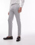 Topman slim linen blend suit trouser in grey