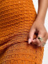 Vero Moda Aware crochet midi dress in burnt orange
