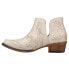 Roper Ava Embossed Snip Toe Cowboy Booties Womens Off White Casual Boots 09-021-