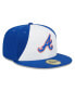 Фото #3 товара Men's White and Royal Atlanta Braves 2023 City Connect 59FIFTY Fitted Hat