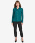 Women's Pleated Long Sleeve Button Down