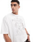 ASOS DESIGN oversized t-shirt in white with band front print Белый, XS - Chest 36 - фото #1