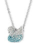 ფოტო #3 პროდუქტის Silver-Tone Small Pavé Swan Pendant Necklace, 14" + 7/8" extender