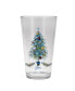 Фото #2 товара Blue Christmas Tree Tapered Cooler 4 Piece Glass Set, 16 oz