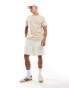 Polo Ralph Lauren icon logo strip pima cotton polo classic oversized fit in camel/white