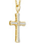 Фото #2 товара Men's Diamond Cross 22" Pendant Necklace (1/4 ct. t.w.) in 10k Gold