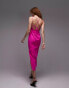 Фото #1 товара Topshop strappy back detail slip midi dress in hot pink