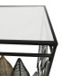 Metal Contemporary Console Table with Mirrored Glass Top, 44" x 16" x 30"