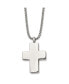 Chisel brushed Reversible Cross Ash Holder Box Chain Necklace