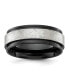 ფოტო #1 პროდუქტის Stainless Steel Black IP-plated with Scratch Finish Band Ring
