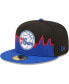 ფოტო #3 პროდუქტის Men's Royal, Black Philadelphia 76ers 2022 Tip-Off 59FIFTY Fitted Hat